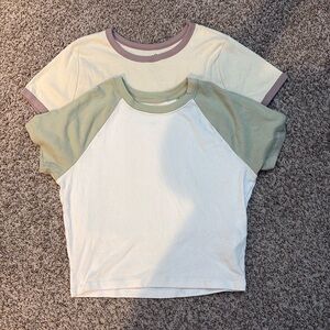 Set of 2 Hollister Must-Have Collection Crew Baby Tee